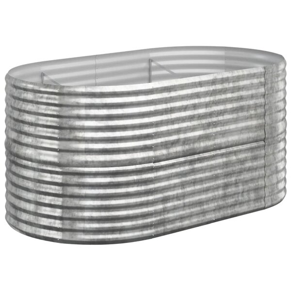 vidaXL Lit surélevé de jardin Acier enduit de poudre Argenté