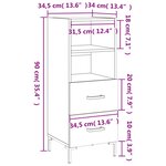 vidaXL Buffet Chêne marron 34 5x34x90 cm Bois d'ingénierie