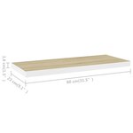vidaXL Étagères flottantes 2 Pièces chêne et blanc 80x23 5x3 8 cm MDF
