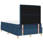 vidaXL Lit avec sommier et matelas bleu 120x200 cm en tissu