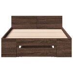 vidaXL Cadre de lit avec tiroir sans matelas chêne marron 75x190 cm