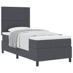 vidaXL Lit à Sommier Tapissier avec Matelas Gris Foncé 90x200 cm Tissu Velours Côtelé