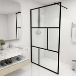 vidaXL Paroi de douche à l'italienne avec verre trempé Noir 115x195 cm