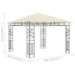 vidaXL Belvédère avec moustiquaire 3x3x2 73 m Crème 180 g/m²