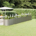 vidaXL Lit surélevé de jardin Acier enduit de poudre Argenté