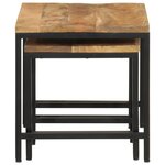 vidaXL Tables basses gigognes 3Pièces bois de manguier massif brut et fer