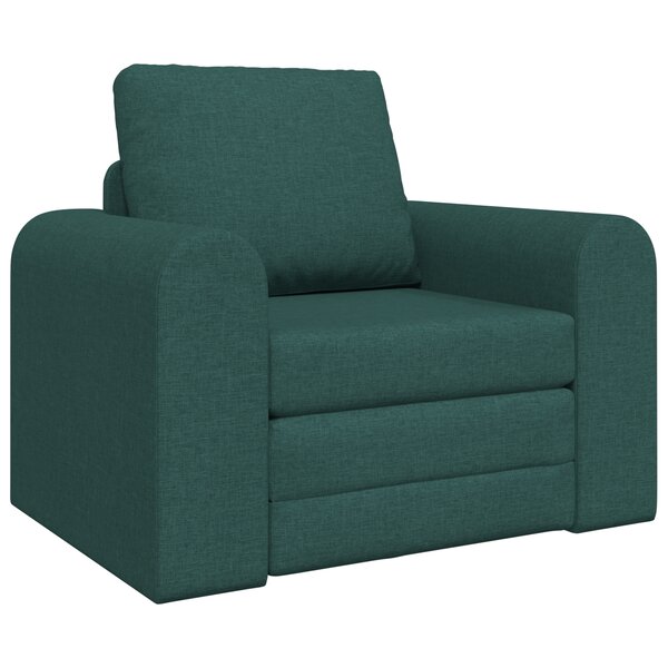 vidaXL Canapé Lit au Sol 2-en-1 Vert Foncé 98x71x83 cm Tissu