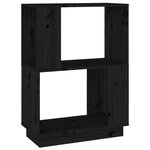 vidaXL Bibliothèque/Séparateur de pièce Noir 51x25x70 cm Pin solide