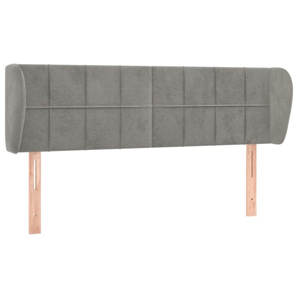 vidaXL Tête de lit avec oreilles Gris clair 147x23x78/88 cm Velours