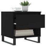 vidaXL Table basse noir 50x46x50 cm bois d’ingénierie