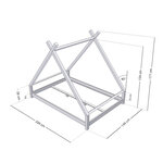 Lit Tipi enfant bois massif gris 140 x 200 cm