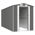 vidaXL Abri de jardin Gris clair 192x440x223 cm Acier galvanisé