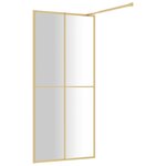 vidaXL Paroi de douche avec verre ESG transparent doré 90x195 cm