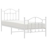 vidaXL Cadre de lit métal sans matelas avec pied de lit blanc 90x190cm