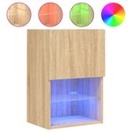 vidaXL Meuble TV avec lumières LED chêne sonoma 40 5x30x60 cm