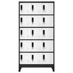vidaXL Armoire à casiers Anthracite et blanc 90x40x180 cm Acier