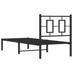 vidaXL Cadre de lit métal sans matelas avec tête de lit noir 80x200 cm