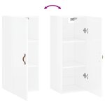 vidaXL Armoire murale blanc brillant 34 5x34x90 cm