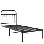 vidaXL Cadre de lit métal avec tête de lit noir 75x190 cm