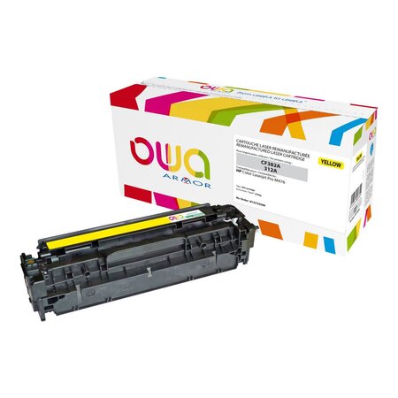 Toner d'encre remanufacturé, compatible pour HP 312A, CF382A, Jaune