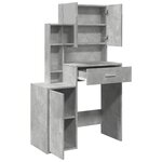 vidaXL Coiffeuse avec armoire gris béton 80x35x132 cm