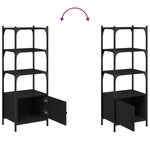 vidaXL Bibliothèque à 3 niveaux noir 41x30x109 5 cm bois d'ingénierie