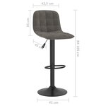 vidaXL Tabourets de bar lot de 2 gris foncé velours