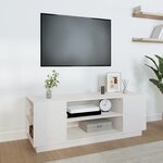 vidaXL Meuble TV Blanc 110x35x40 5 cm Bois de pin massif
