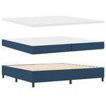vidaXL Lit à Ressorts avec Matelas Bleu 200x200 cm en Tissu