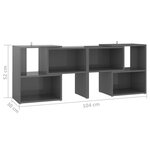 vidaXL Meuble TV Gris brillant 104x30x52 cm Bois d'ingénierie