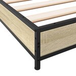 vidaXL Cadre de lit chêne sonoma 200x200 cm bois d'ingénierie et métal