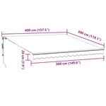 vidaXL Auvent rétractable automatique bordeaux 400x300 cm