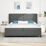 Lit box spring vidaXL avec matelas en gris foncé  200x200 cm en tissu