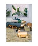 Tapis coton lavable Mini Monstera olive - 75 x 100 cm