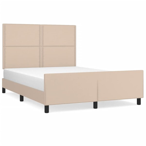 vidaXL Cadre de lit avec tête de lit Cappuccino 140x200 cm Similicuir
