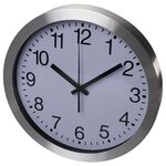 Perel horloge murale 30 cm blanc et argenté