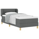 Lit Box Spring vidaXL avec Matelas en Gris Foncé  100x200 cm  Tissu