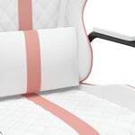 vidaXL Chaise de jeu Blanc et rose Similicuir