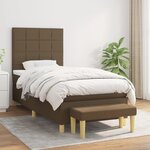 vidaXL Sommier à lattes de lit avec matelas Marron foncé 100x200 cm