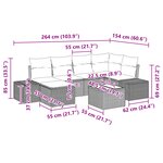vidaXL Ensemble de canapé de jardin 7 pièces avec coussins en poly rattan noir