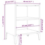 vidaXL Table de chevet avec pieds en métal chêne sonoma 40x30x50 cm