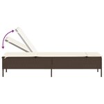 vidaXL Chaise longue avec coussin marron résine tressée
