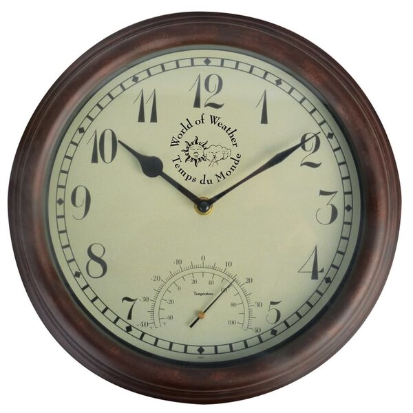 Esschert Design Horloge de station avec thermomètre 30 5 cm TF007