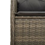 vidaXL Ensemble de bistro de jardin 7 Pièces coussins gris poly rotin