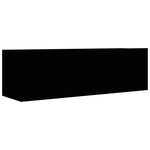 vidaXL Ensemble de meubles TV 8 Pièces Noir Bois d'ingénierie
