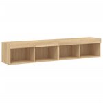 vidaXL Meubles TV avec lumières LED 2 Pièces chêne sonoma 80x30x30 cm