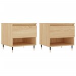 vidaXL Tables basses 2 Pièces chêne sonoma 50x46x50 cm bois d'ingénierie