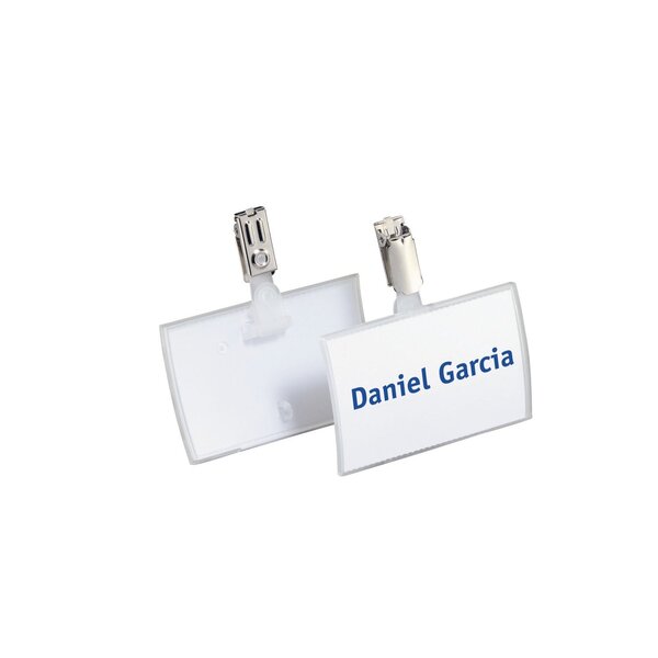 Badge et porte-noms Click Fold, avec clip, 90 x 54mm boite de 25 DURABLE