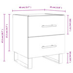 vidaXL Tables de chevet 2Pièces gris béton 40x35x47 5cm bois d’ingénierie