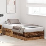 Cadre de lit de rangement vidaXL bois ancien 100x200 cm